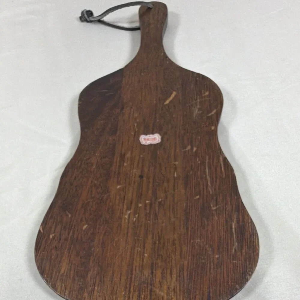 Vintage Norleans Taiwan Wood Guitar Shaped Cutting Cheese Board 14